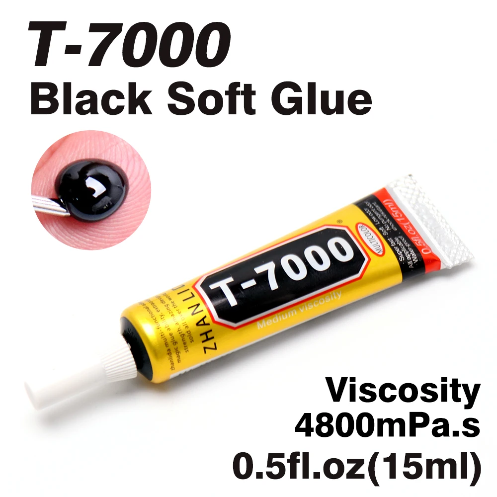 

15ml T-7000 Multipurpose Black Liquid Waterproof Soft Glue Electronics Touch LCD Screen Phone Tablet PC Pad Repair Glue