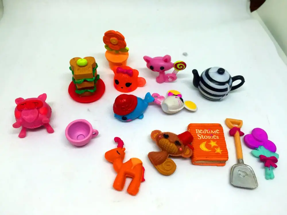 50 шт./лот, Мультяшные фигурки Lalaloopsy, аксессуары, милые Мультяшные животные для девочек, мини игрушки для девочек, Подарочная капсула на день рождения