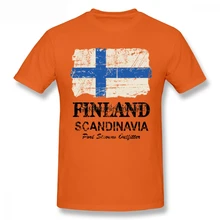 Camiseta Vintage con Bandera de Finlandia para hombre, Camiseta de algodón de manga corta de verano con envío directo, tallas grandes, camiseta personalizada para equipo 4XL 5XL 6XL