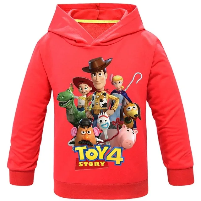 red Toy Story/4 детские толстовки с героями мультфильмов для девочек; толстовка с капюшоном и капюшоном для мальчиков; сезон весна-осень; теплый свитер - Цвет: red