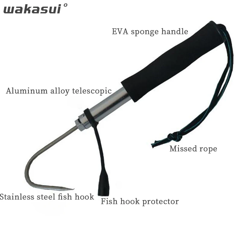 Fishing Tool 60cm/90cm/120cm Stainless Steel Sea Telescopic Fishing Gaff Aluminum Alloy Spear Hook Accessories Outdoor fishing tools,fishing accessories,fishing tool,fishing tackle
