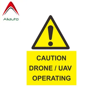 

Aliauto Personality Car Sticker Danger Caution Drone and UAV Operating Accessories PVC Cover Scratch Decal for Skoda,12cm*18cm