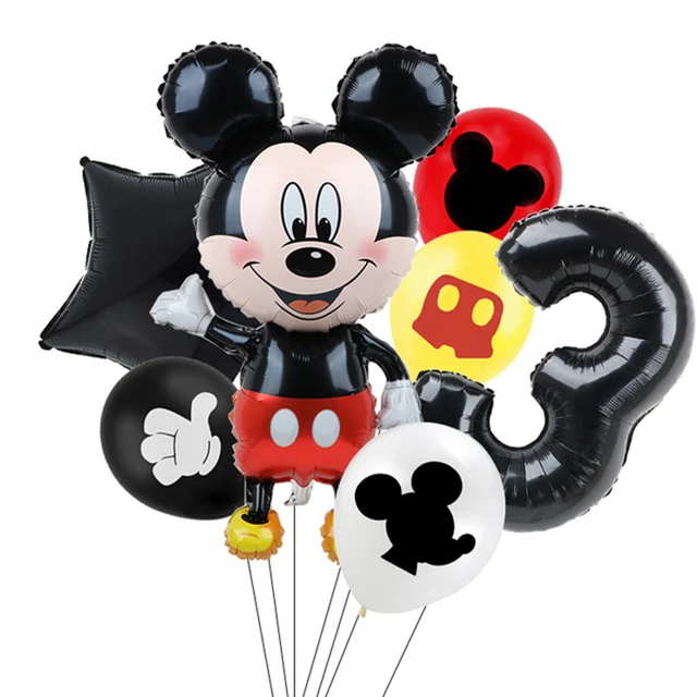 Décorations Mickey Mouse pour fête d'anniversaire, ballons pour enfants,  vaisselle jetable, garniture de gâteau, bannière, fournitures pour fête de  1er anniversaire pour garçon - AliExpress