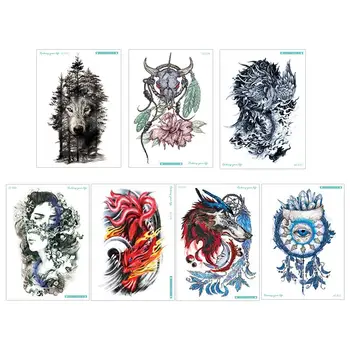 

7 Sheets Tattoo Stickers Fashion Pattern Sweat Resistant Tattoo Decal Tattoo Stickers for Party Parade Outing Festival