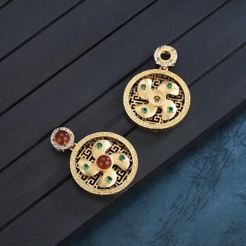 

Dubai Creative Necklace Fashion Women Creative Jewelry Windmill Shape Pendant Red Crystal Dance Party Jewelry Accessories