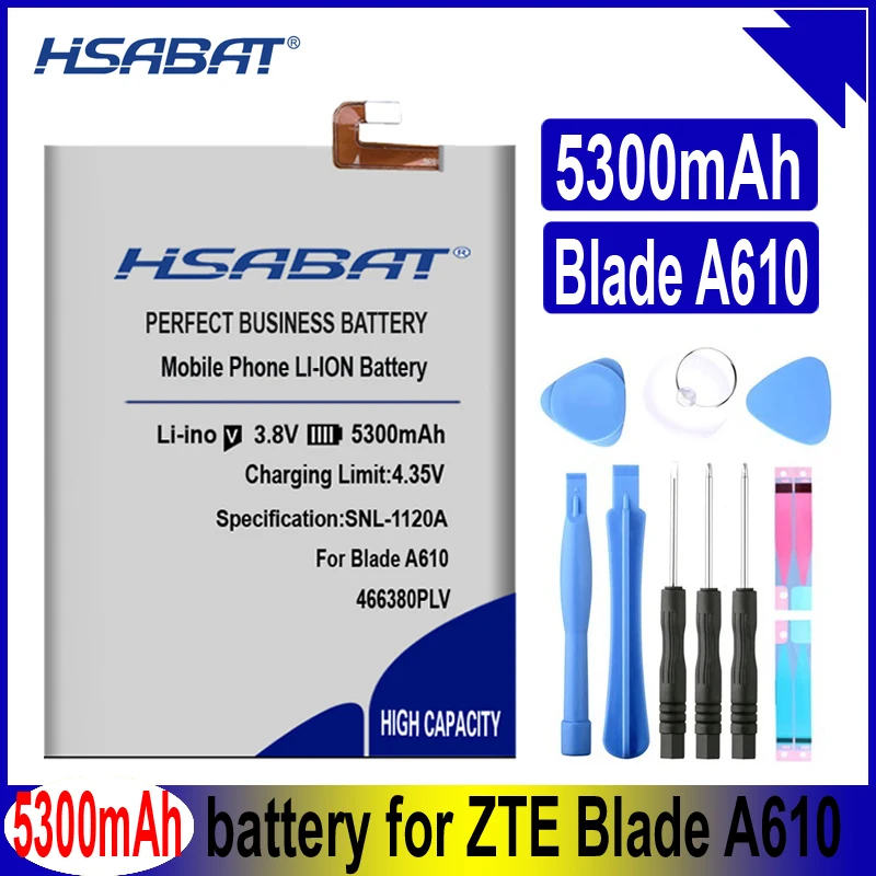 Аккумулятор HSABAT 5300 мАч 466380PLV для ZTE Blade A610 A610C A610T BA610C BA610T|Аккумуляторы мобильных