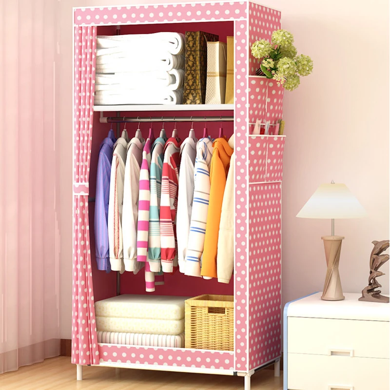 Students Dormitory Small Wardrobe Single Cloth Wardrobe Folding Portable Closet Clothing Storage Cabinet Home Furniture Students Dormitory Small Wardrobe Single Cloth Wardrobe Folding Portable Closet Clothing Storage Cabinet Home Furniture