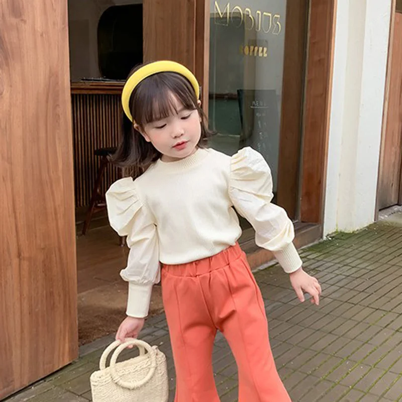 puff sleeve cotton t shirt
