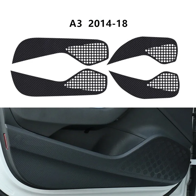 Защитные наклейки для автомобильной двери, защитные наклейки для Audi A3 Q3 Q5 Q7, наклейки из углеродного волокна, автомобильные аксессуары для интерьера - Название цвета: A3