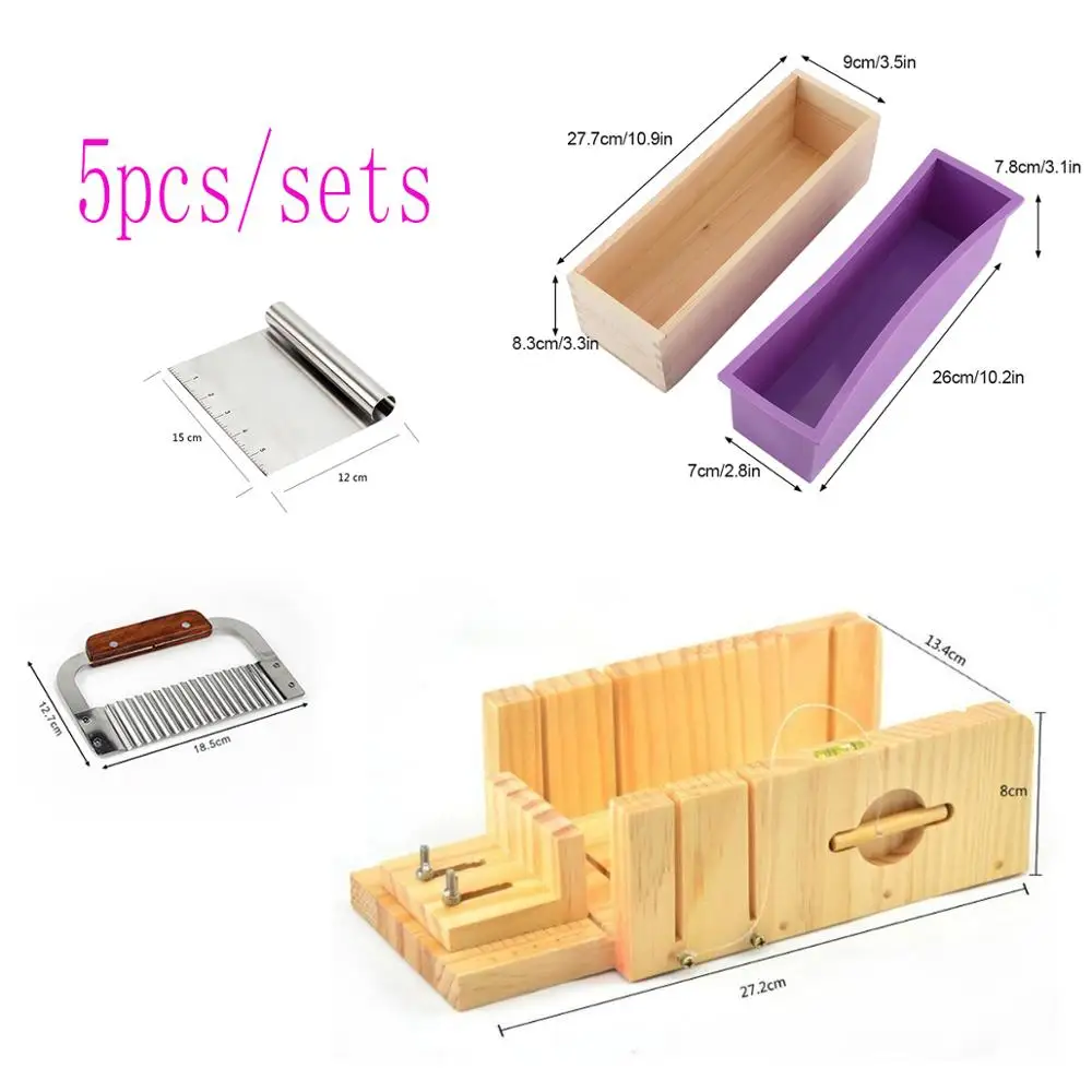 

Handmade DIY 5pcs Soap Making Tool Home Wooden Soap Cutter Box Balancing Apparatus Accurate Wire Cutting Tool NEW Soap Kits