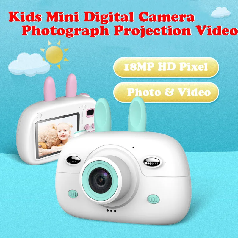 18MP 2,4 дюймов детская мини-камера с цифровым двойным объективом HD камера для фото-видео TF карта Поддержка маленьких зеркальных фотокамер подарки для детей на день рождения