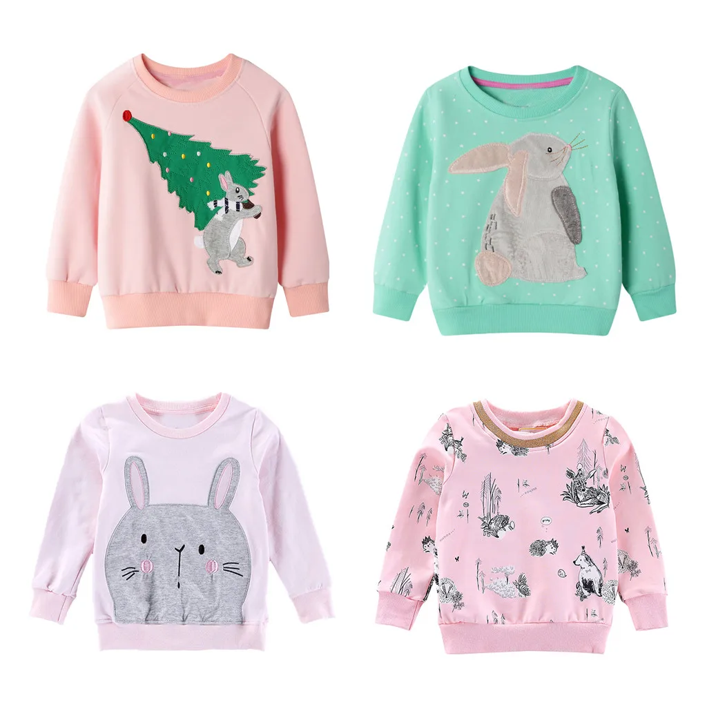 Детские толстовки; свитер для маленьких мальчиков и девочек; пуловер с рисунком кролика; рубашка; Топ; одежда; sudadera Niza; Прямая поставка