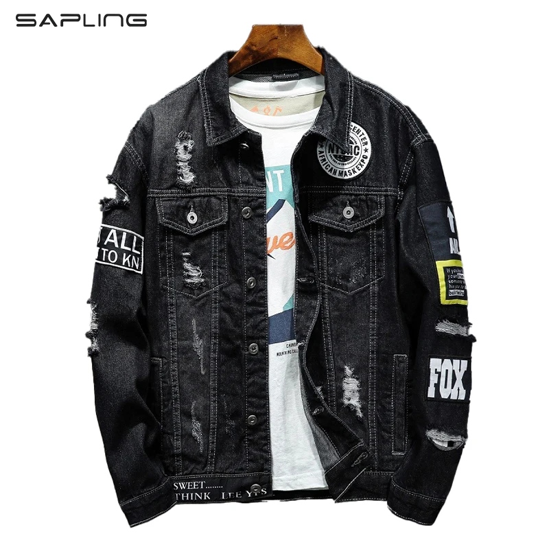 Новая джинсовая куртка Для мужчин в стиле хип-хоп Уличная Панк рейв стимпанк