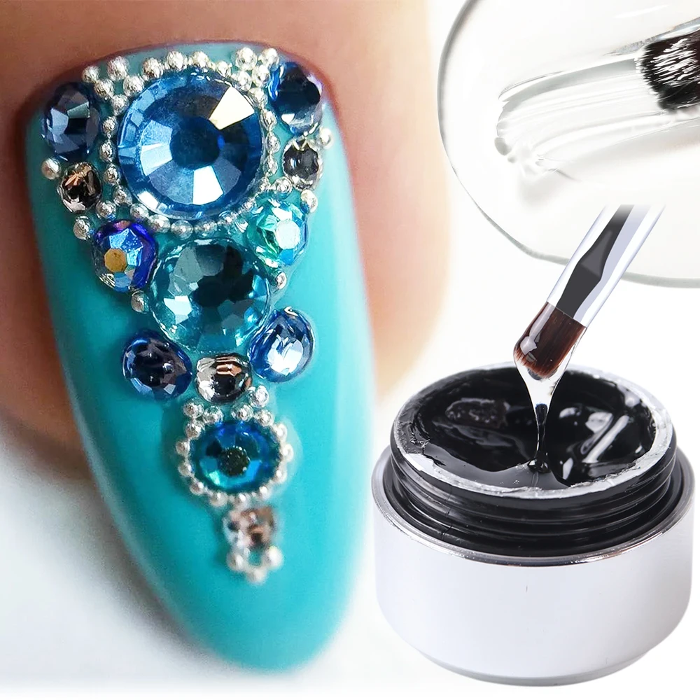 4 In 1 Strong Glue For Nail Rhinestones Transparent Gel Nail Polish No
