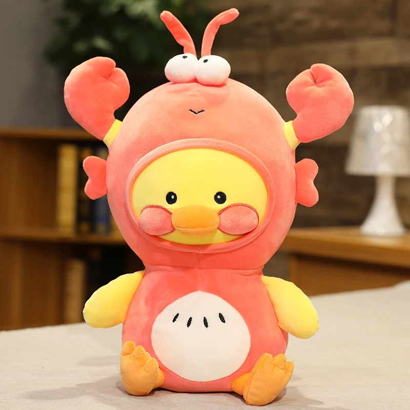 New Arrival Lobster Shark Duck Plush Toy for Baby Kids Playmate Cute Soft Stuffed  Animal Duck Plush Toy Gift for Kid Birthday