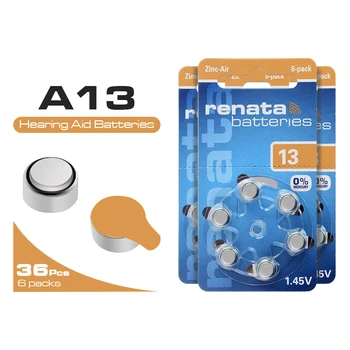 

36 Pcs 1.45V ZA13 A13 Button Coin Cells XL13 AP13 R13ZA 7000ZD PR-13PA PZA13 Zinc Air Hearing Aid Battery Button Cell Batteries
