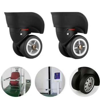 

1 Pair Practical Universal Mute Repair Durable Easy Install Luggage Wheel PVC Black 360 Degree Rotation Solid Screw Suitcase