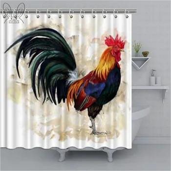 

Aplysia Rooster Waterproof Shower Curtain Animal Realistic Chicken Bathroom Shower Curtain Polyester Fabric For Kid Bath Decor