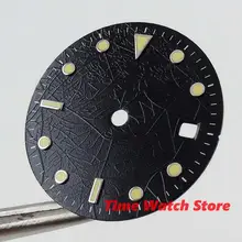 29,2 мм Циферблат часов Черный Текстурированный Циферблат Супер Светящиеся белые метки для MingZHU Miyota часовой механизм D160