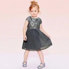Г. Платья для девочек летнее платье для девочек новые летние платья для девочек в стиле ретро с кружевами и шелковой сеткой, с круглым вырезом и короткими рукавами, 2 года