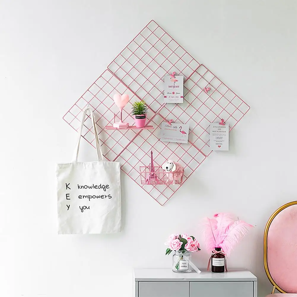 Красивая розовая железная проволочная сетка, юморная доска, фотоэкран для девочек, украшение для стен, спальни, балкона, украшение