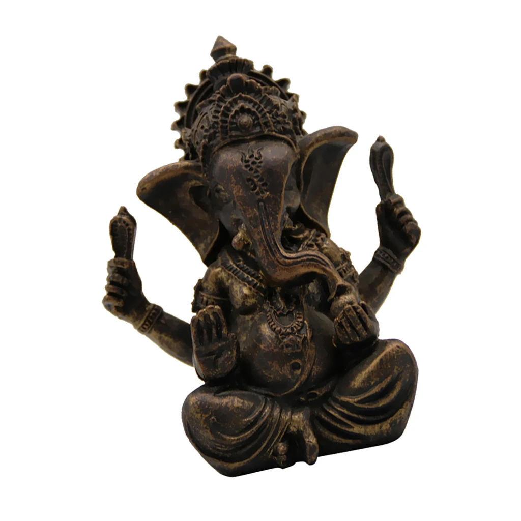 Handmade Resin Ganesha Buddha Elephant Statue Sculpture Figurine Home Decor Ornaments