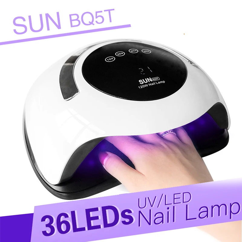 

120W LED UV Nail Lamp for All Gels Polish with 4 Timer Fast Curing Gel Varnish High Power Auto Sensing Nail Drye Manicure Tools