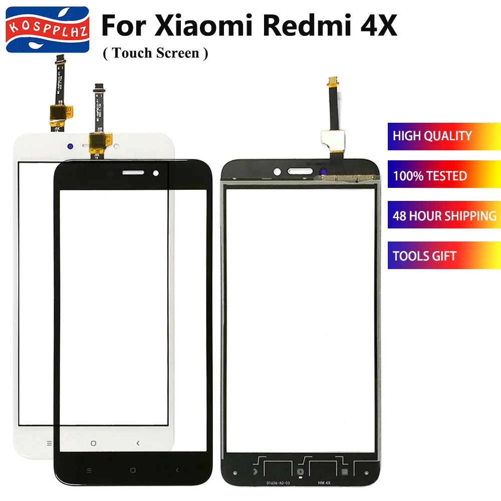 100% новые детали для Xiaomi Redmi 4X Сенсорная панель 5 0 дюйма внешняя стеклянная