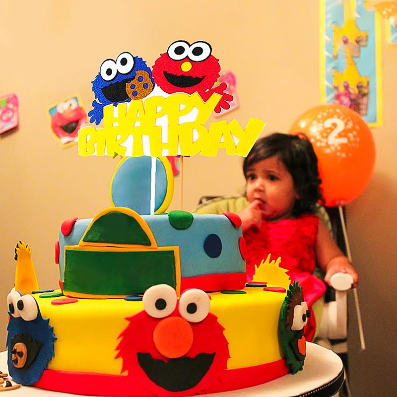 Fournitures et décorations de fête d'anniversaire Sesame Street 1er 2e deux  ans pour garçons et filles Décoration pour enfants Comprend des ballons  Bannière Cake Topper Favors - - 