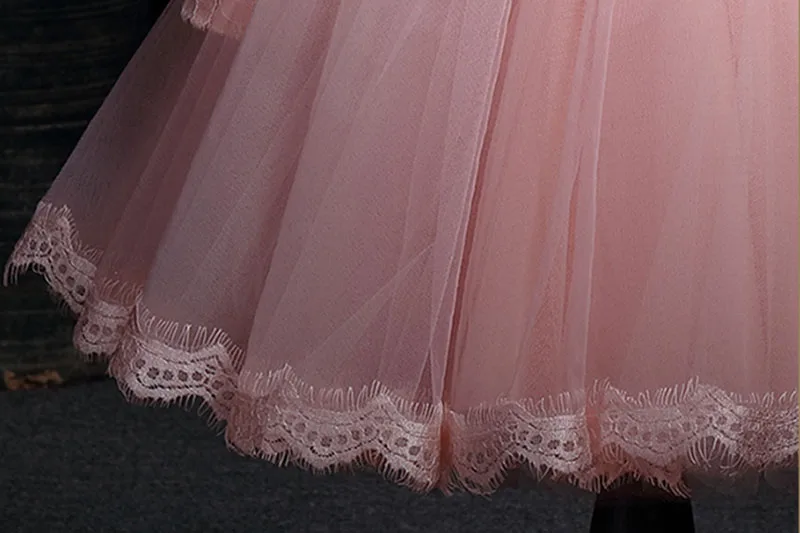 Модное кружевное бальное платье белого, красного и розового цвета для маленьких девочек, вечерние платья для девочек на зиму, одежда для детей от 12 месяцев до 9, 10, 12 лет