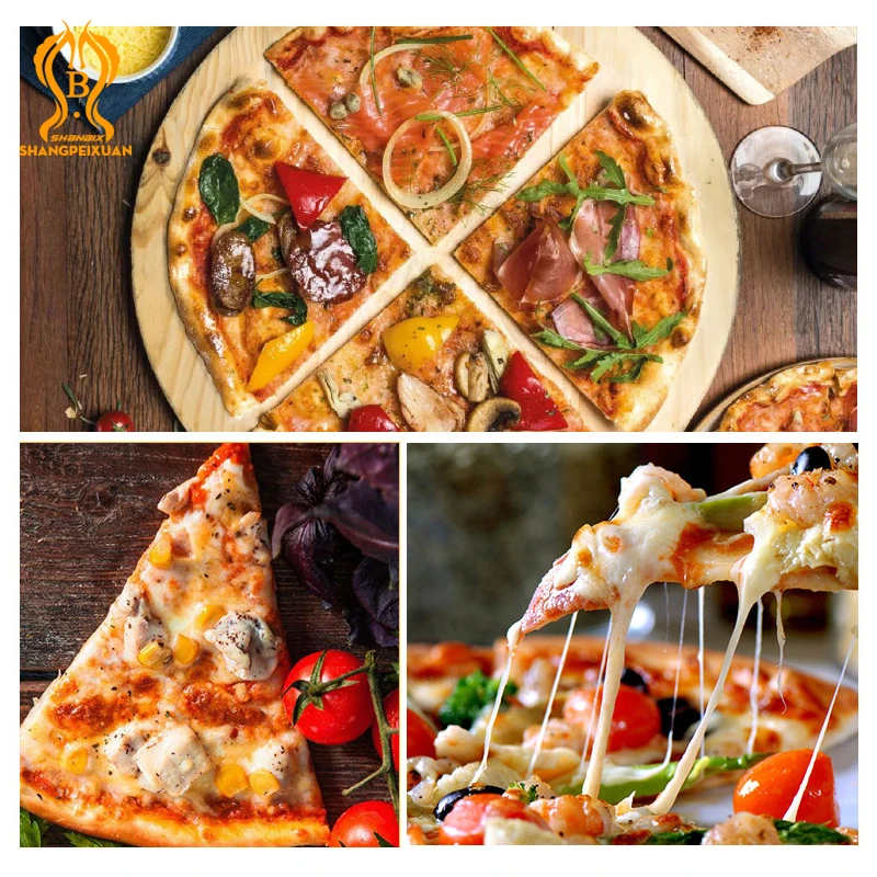 SHANGPEIXUAN Pizza Wheel Cutter Rotating Pizza Slicer Cutter Stainless Steel Wheel Knife With Non-Slip Wooden Handle