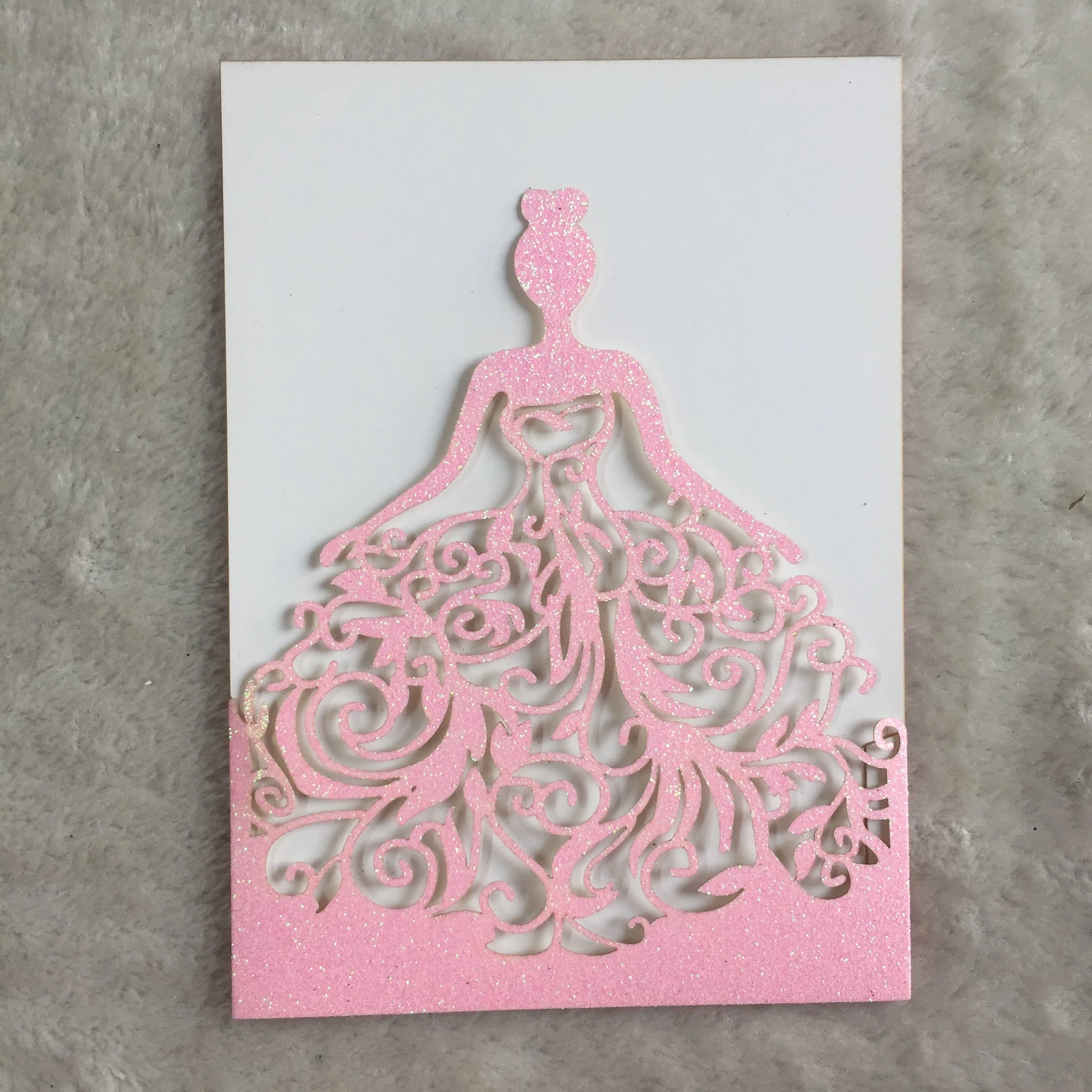 Carte D Invitation D Anniversaire De Princesse Decoupee Au Laser Carte D Invitation De Mariage Pour Fille Couleurs Scintillantes Vert Clair 25 Pieces Aliexpress