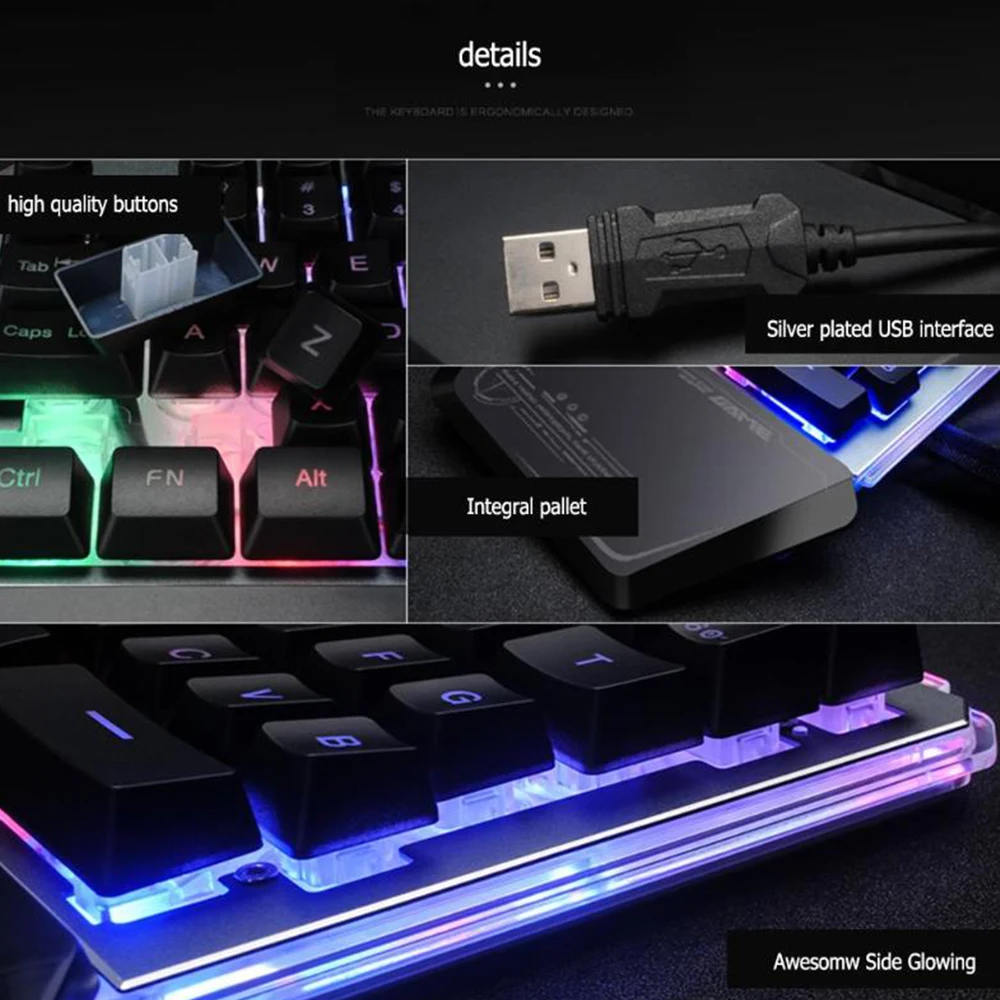 G40 Механическая 35 клавишная игровая мини клавиатура RGB с одной рукой и