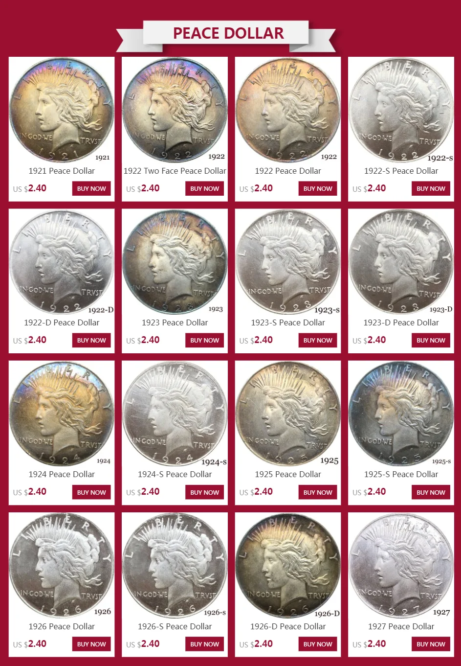 Estados Unidos 1922 paz de EE. UU. 1 dólar libertad 90% plata dos caras  dobles misma copia monedas colección monedas conmemorativas - AliExpress