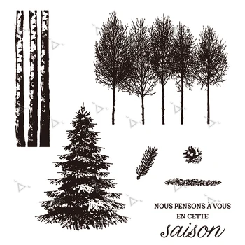 

( French) Forests Tree Silicone Stamp Embossing Scrapbooking Stencil Craft DIY Card Crafts Dies Album Christmas Decor