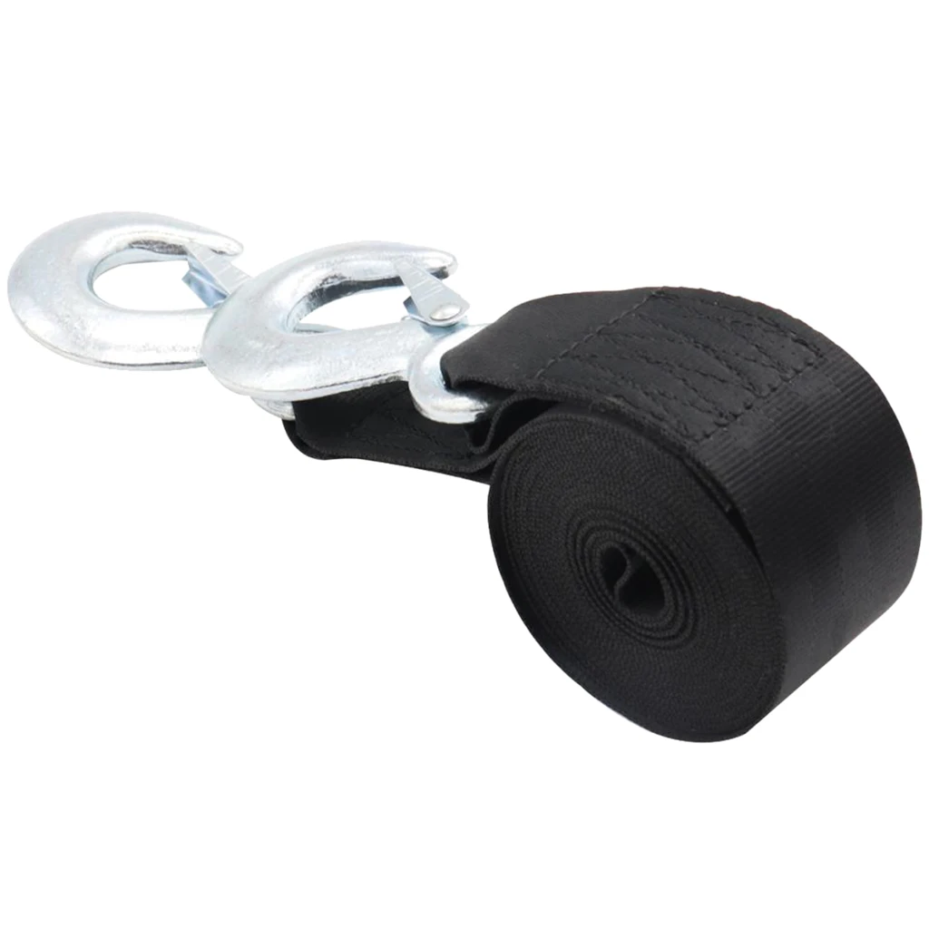 4 Tons Tow Strap Heavy Duty 2 Inch X 13 Ft Polyester Rope Hooks 10 000lb Towing Meter Long - Great Performance |