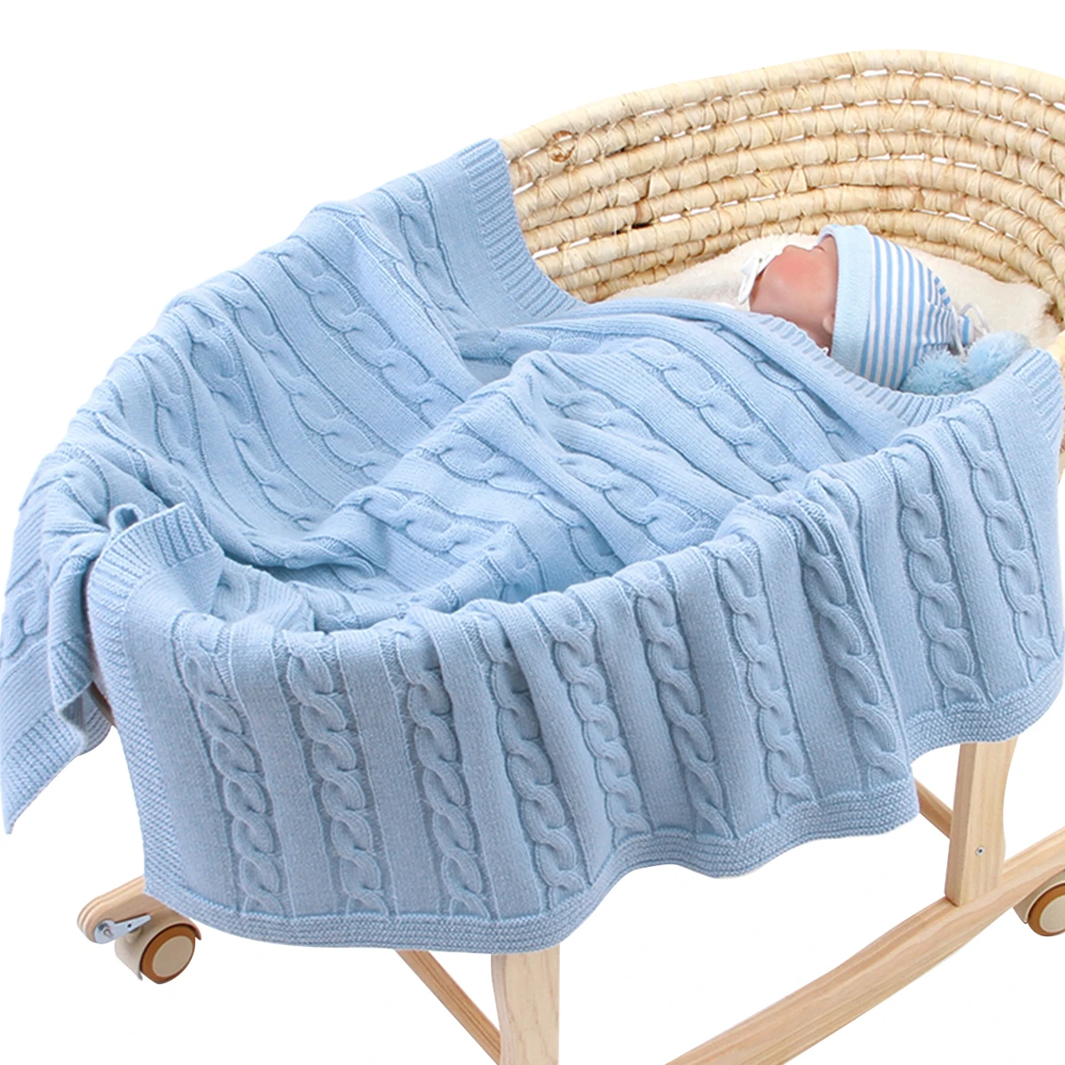 Новейшие одеяльца для новорожденных акриловые волокна пеленания крючком реквизит кроватки принадлежности для сна 100 см X 80 см