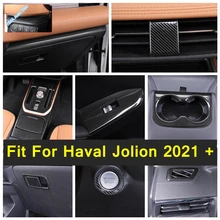 

Carbon Fiber Interior Air Condition AC Vent Outlet / Armrest Window Rise Lift Down Control Cover Trim For Haval Jolion 2021 2022
