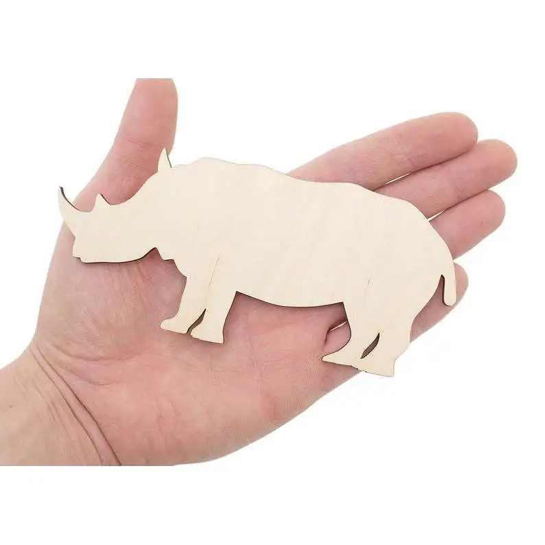 

Wooden Rhinoceros Shape (15cm) Wood Rhino Blank Cutout Embellishment Craft Gift Decoupage
