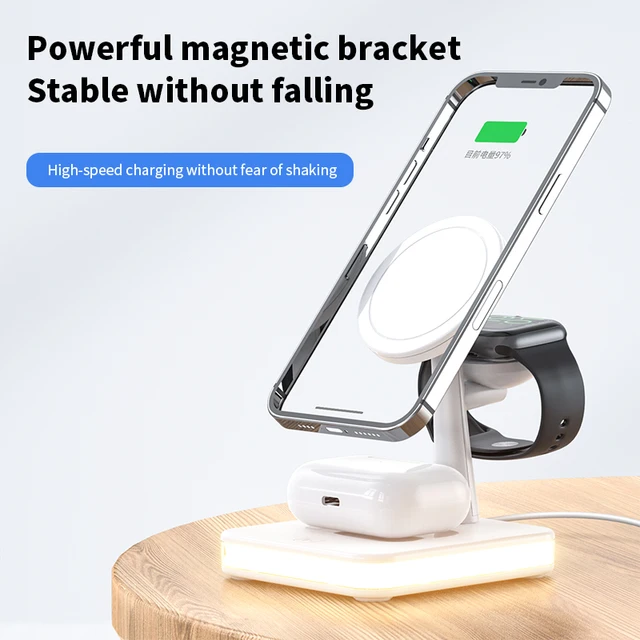 25W Magnetic Wireless Charger Stand Dock For iPhone 13 12 Pro Max Mini Apple iWatch 7