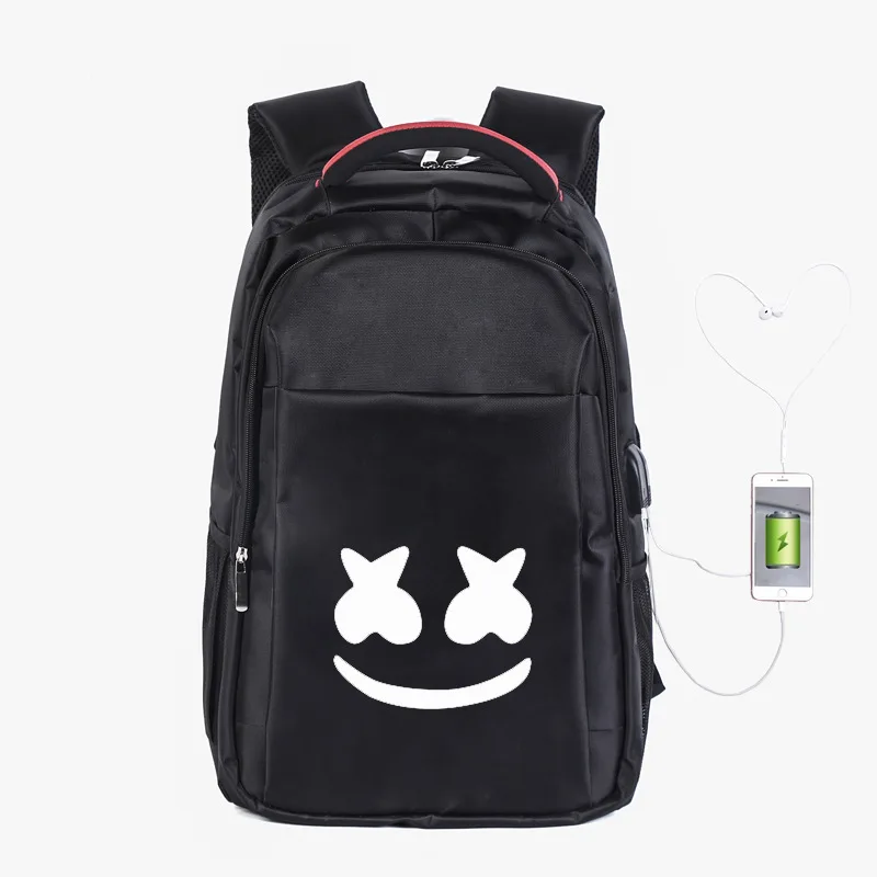

Electronic Music Marshmello2019 New Style Business Knapsack Belt USB Headset Jack Foreign Trade Wholesale