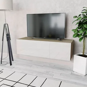 

Modern TV Cabinet with 2 Storage Cabinet Living Room Decoration TV Stand Modern Wood TV Bench Home Storage Furniture TV Cabinet