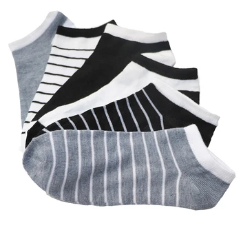 

3Pair Fashion Casual Man Socks Summer Breathable Low Cut Shallow Mouth Striped Socks Short Socks Male No Show Boat Socks for Men