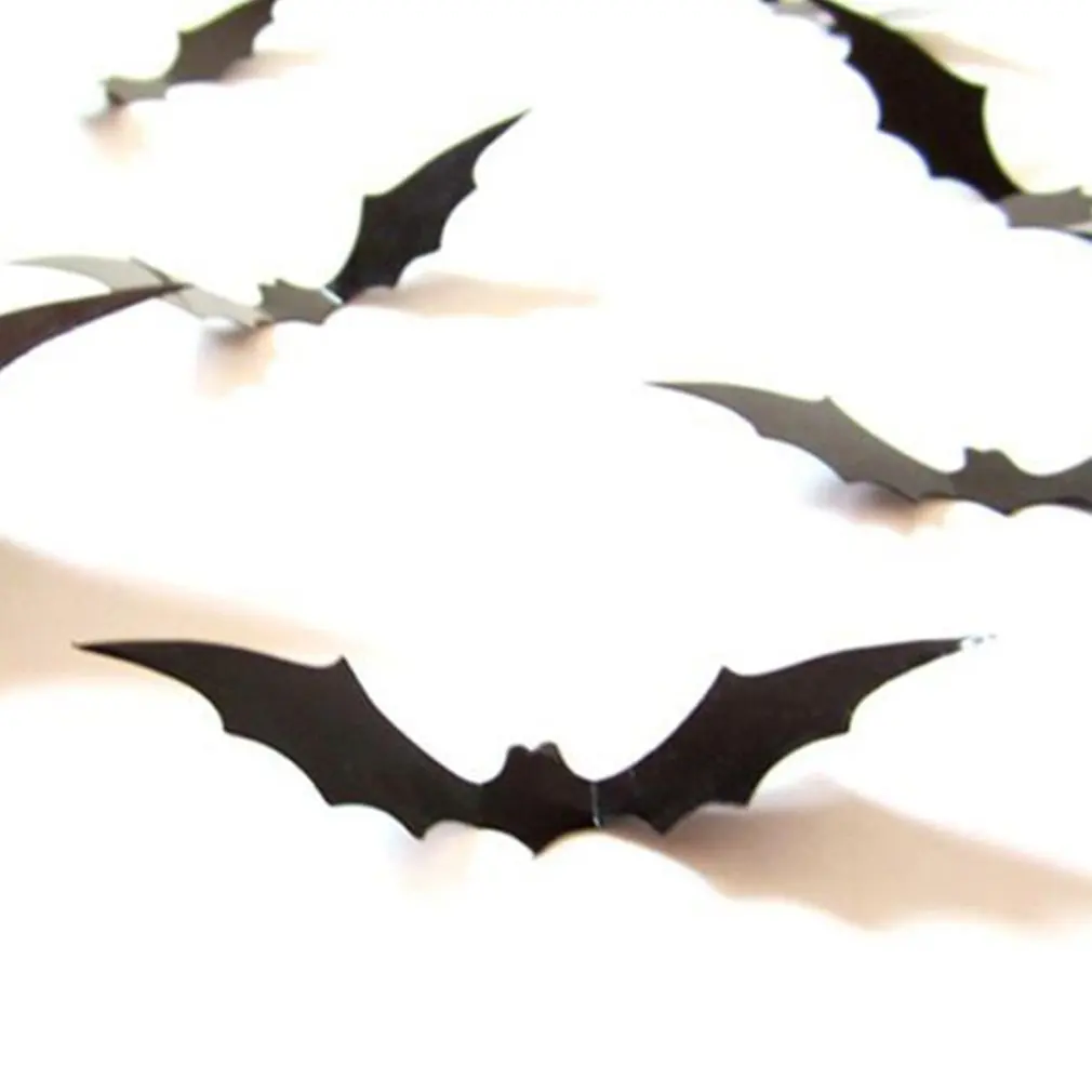 12pcs Three-dimensional Bat Wall Sticker Halloween Decoration