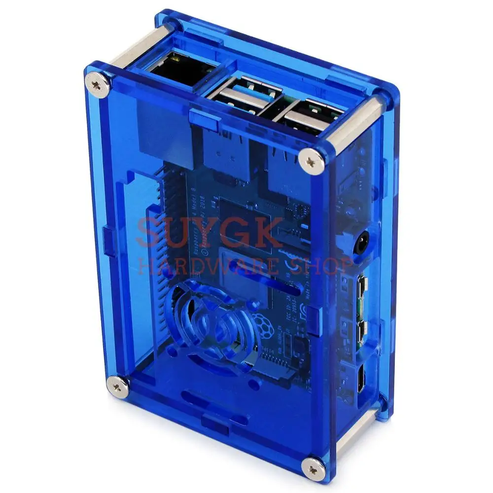 Прозрачный/черный/красный/синий чехол для Raspberry PI 4 акриловый корпус PMMA модели PI4 B