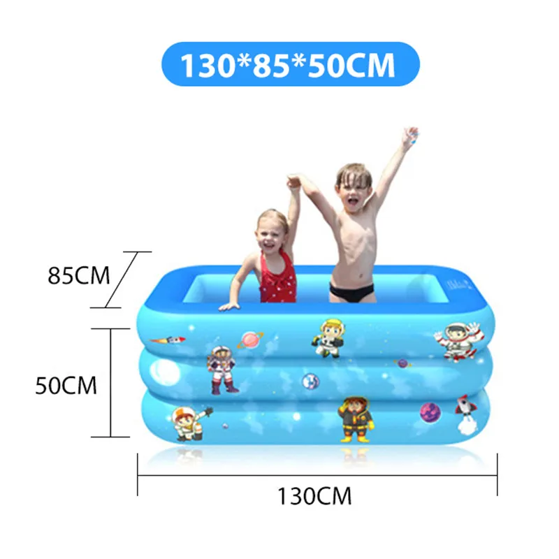 120/130cm Inflatable Swimming Pool Square Kids Children's Home Use Paddling Pool Portable Foldable Children Baby Bathing Tub