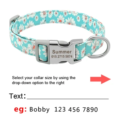  Personalized Printed Dog Collar 