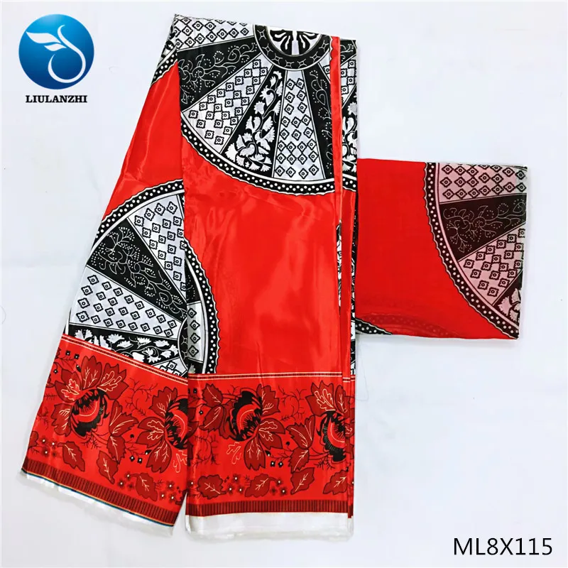 ML8X115 LIULANZHI африканская атласная ткань нигерийская горячая распродажа атласная ткань принты полиэстер атласная ткань для женщин 4+ 2 ярдов ML8X112 - Цвет: ML8X115