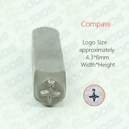 Compass Якорь/Компас/Маяк дизайн металлические ювелирные марки, DIY браслет/ювелирные изделия стальной штамп, 6 мм - Цвет: Compass