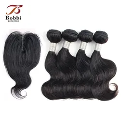 50g/pc 4/6 Bundles with Lace Closure Middle Part Body Wave Remy Human Hair Short Bob Wavy Style 10 12 inch BOBBI COLLECTION